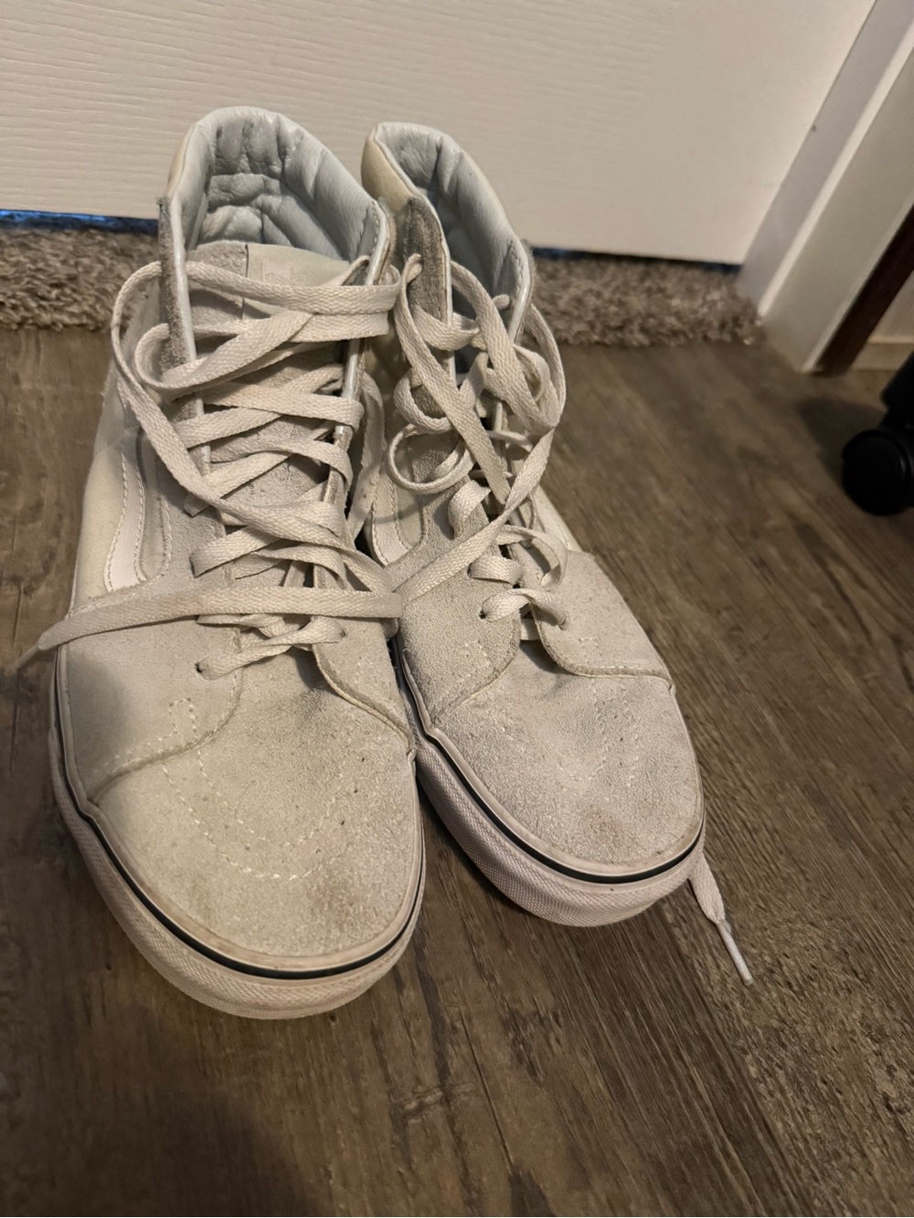 Vans Women's High-Top Suede Sneakers in Light Gray